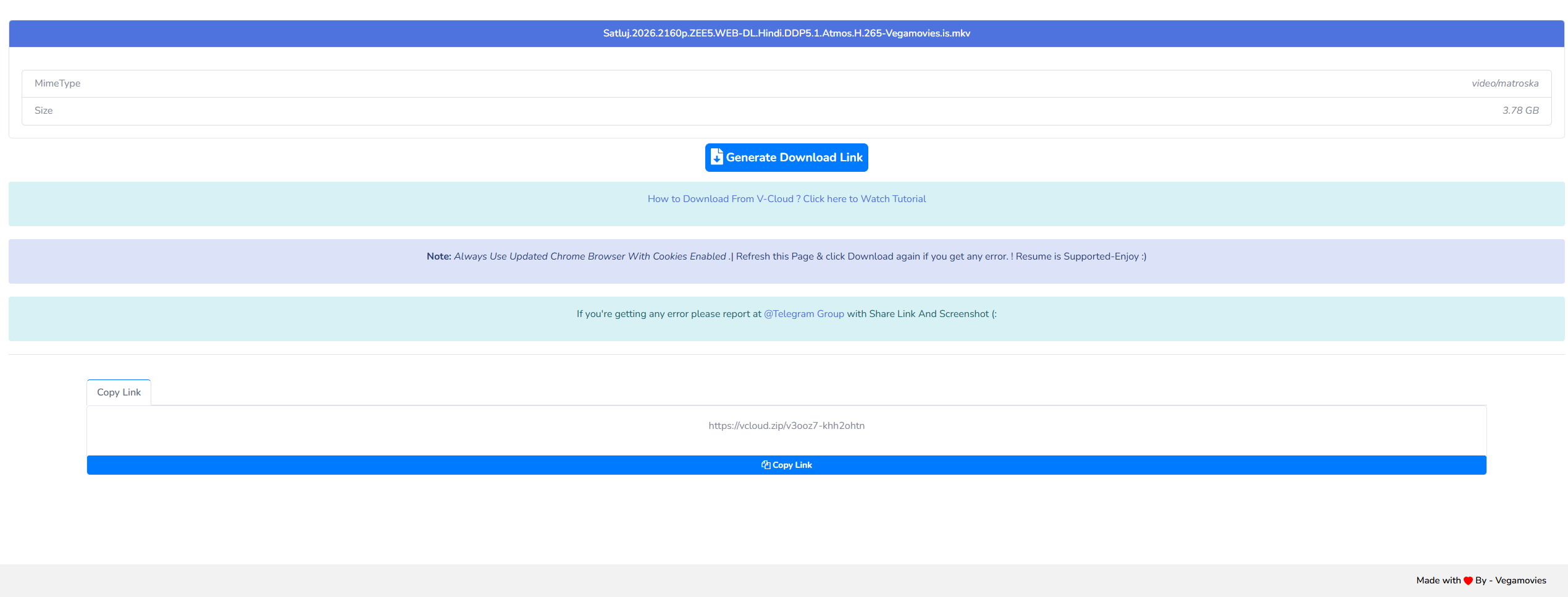 Click Generate Download Link
