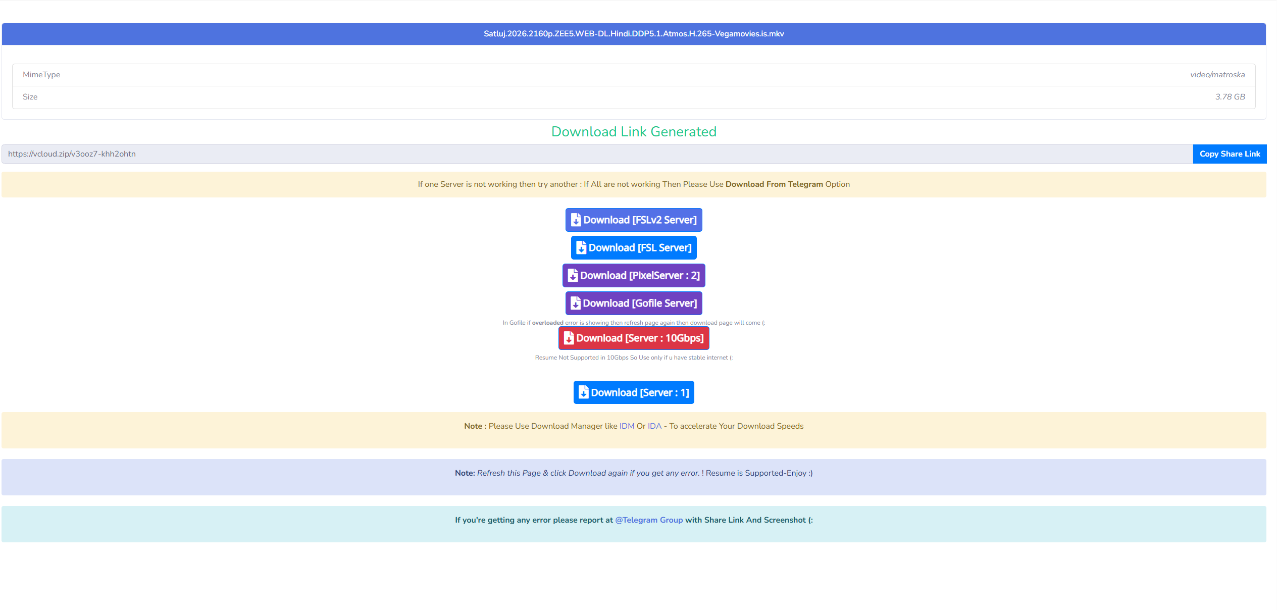 Choose FSL or another final download server